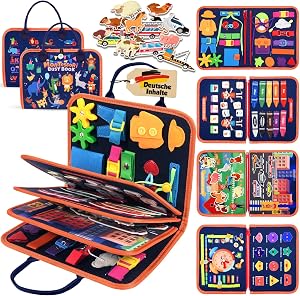 ZOOI Busy Board Montessori Spielzeug ab 1 Jahr, Busy Book Kinderspielzeug ab 1 2 3 Jahre, Baby Geschenk Spielzeug ab 1 2 3 Jahre, Einschulung Mädchen, Schultüte Füllung
