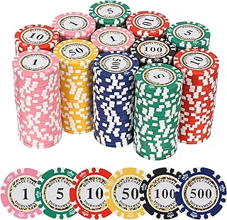 Premium nummerierte Pokerchips für Kartenspiel, für Texas Hold'em, Blackjack, Card Club oder Late Night Pokerspiele