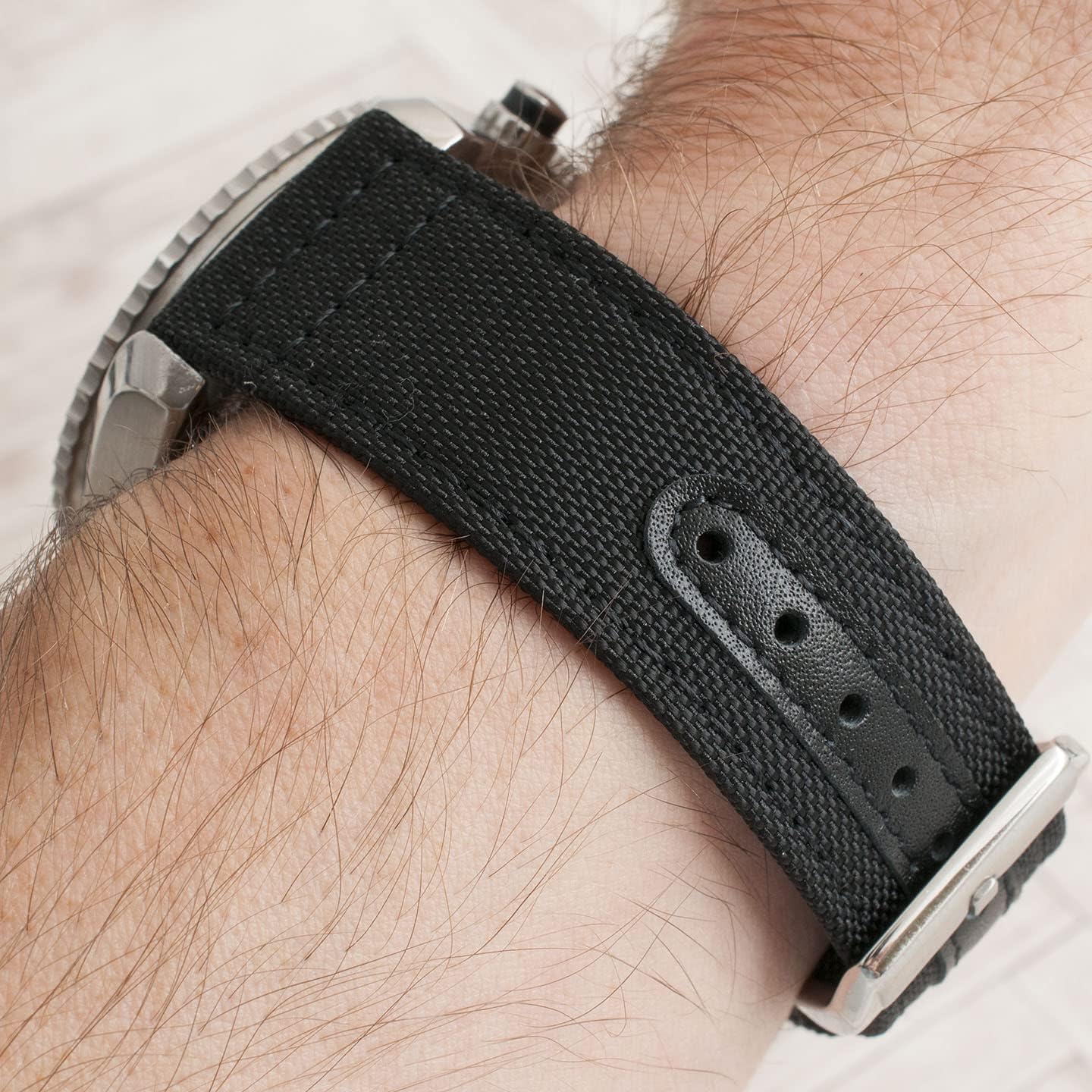 StrapHabit Quick Release Watch Band Replacement Sailcloth Watch Strap - Two Lengths - Nylon Leather Watch Strap - 19mm 20mm 21mm 22mm
