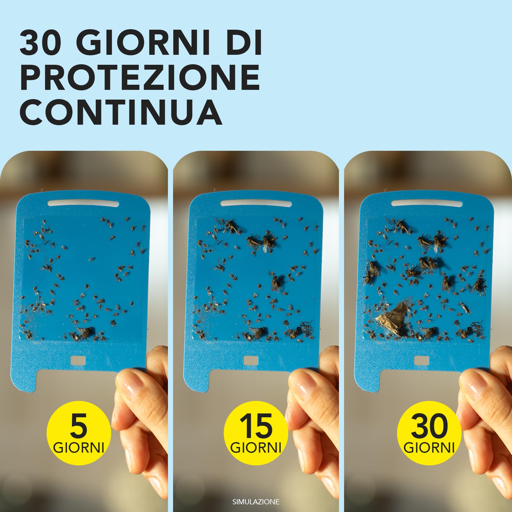 Raid Essentials Trappola Insetti Volanti Base Antimosche, Antimoscerini e Antitarme, Senza Insetticida, Protezione 24/7 dagli Insetti Volanti, per uso Interno, 1 Trappola e 1 Ricarica