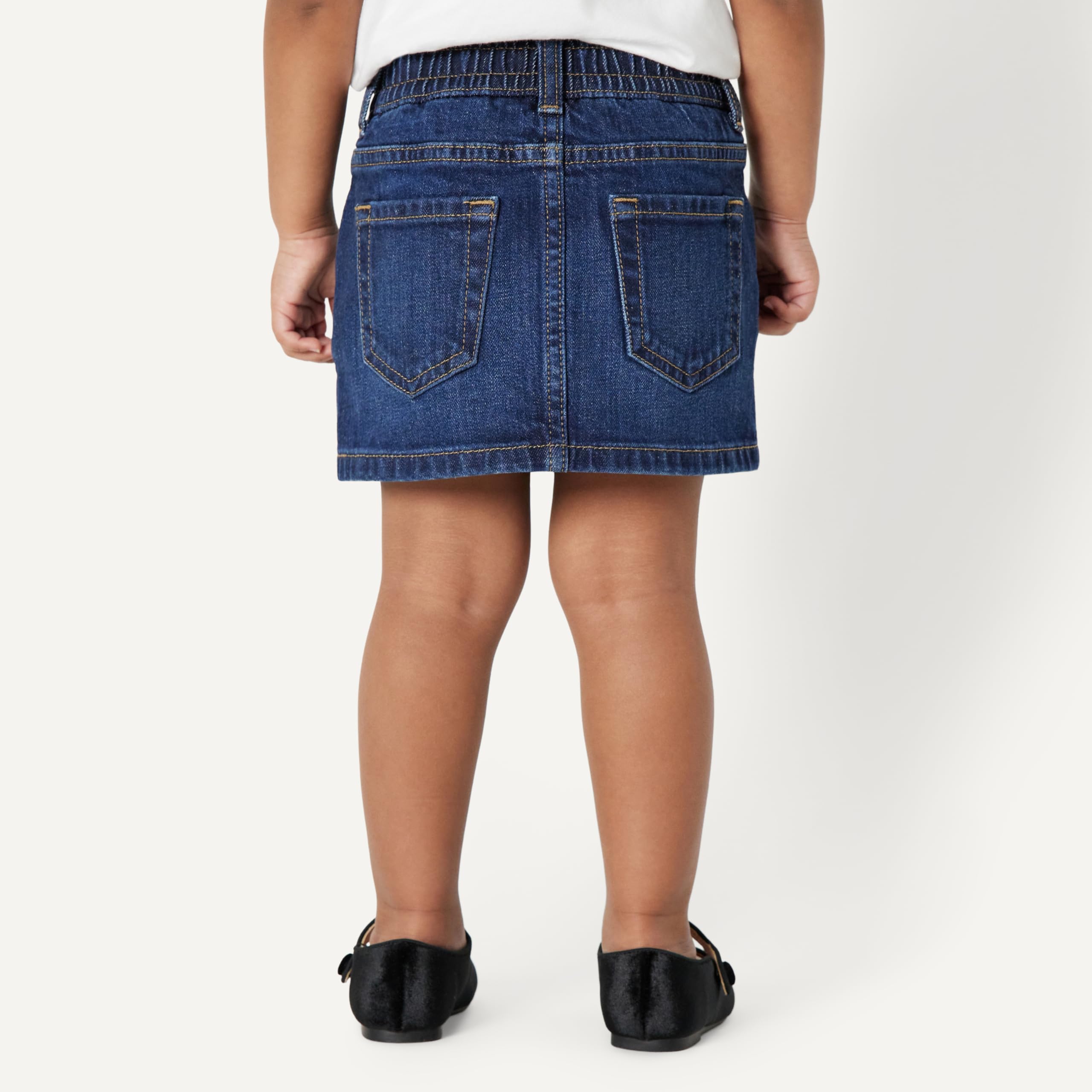 Amazon Essentials Falda-Pantalón Vaquera Corte Estándar Elasticidad Media Niñas