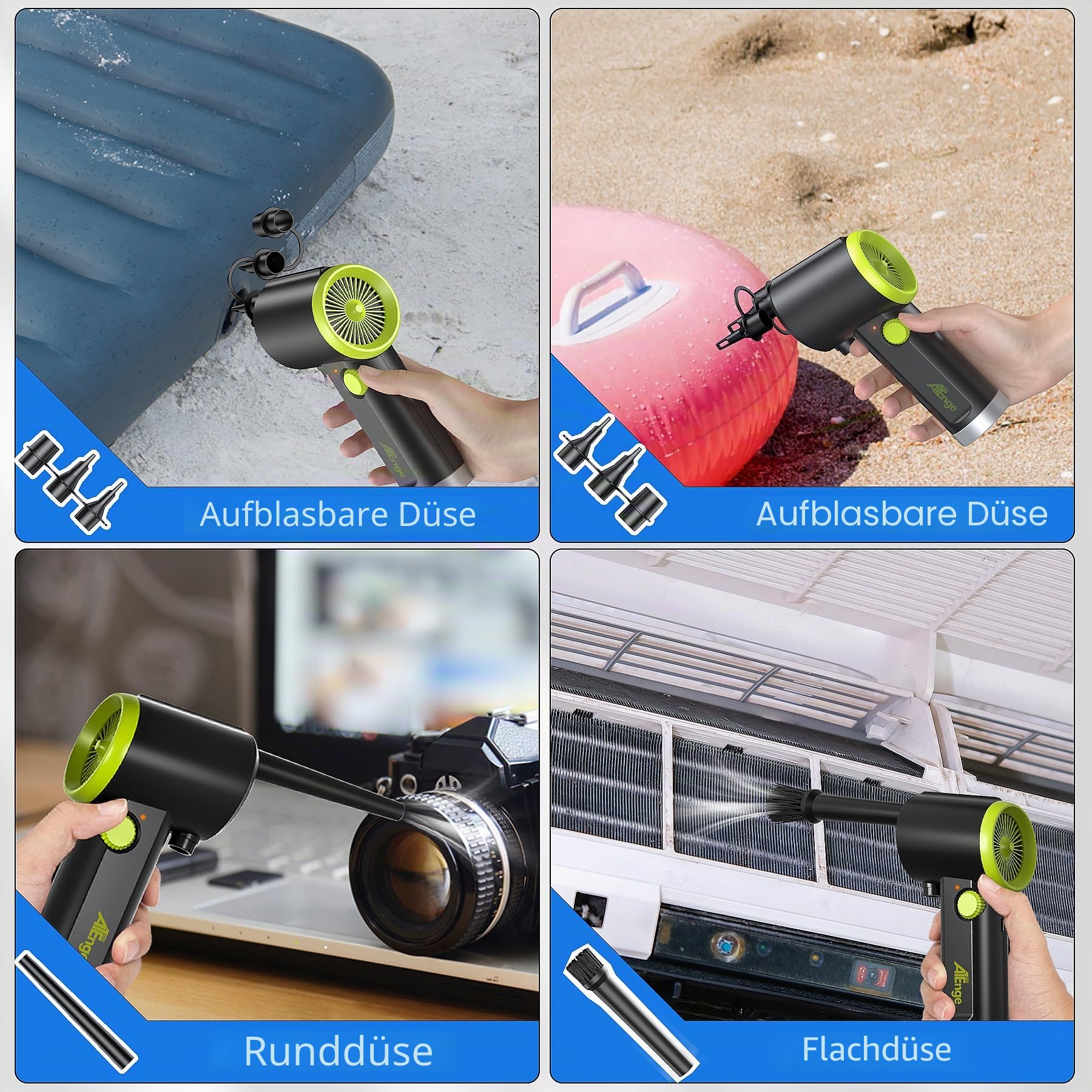 Elektrische Staubgebläse, Air Duster, 41000 RPM PC Reinigungsset, Handheld Schnurloser Luftstaub, Tragbare Druckluftkanne mit USB-Kabel und Reinigungsbürste, für Computer, Tastatur, Auto, Haustierhau