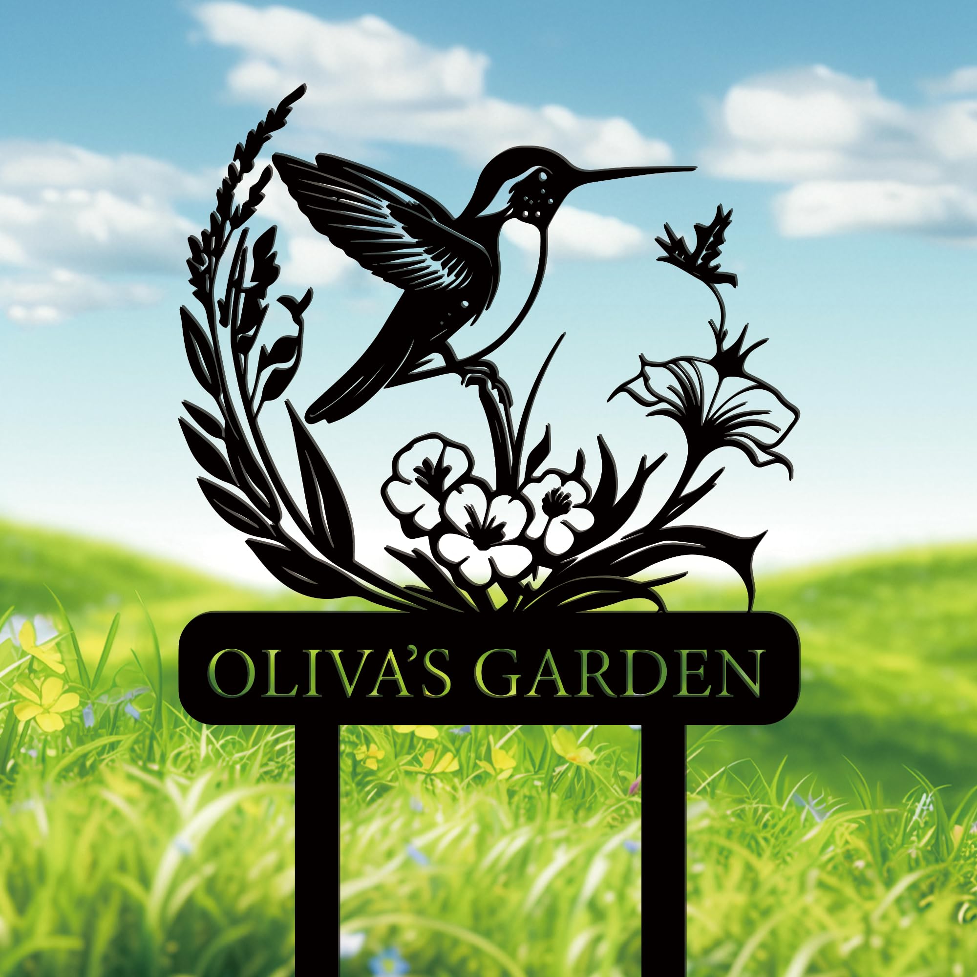 Personalised Street Sign with Stake, Custom Metal Signs Outdoor Personalised, House Number Sign, House Address Numbers for Lawn, Housewarming Gift (9)