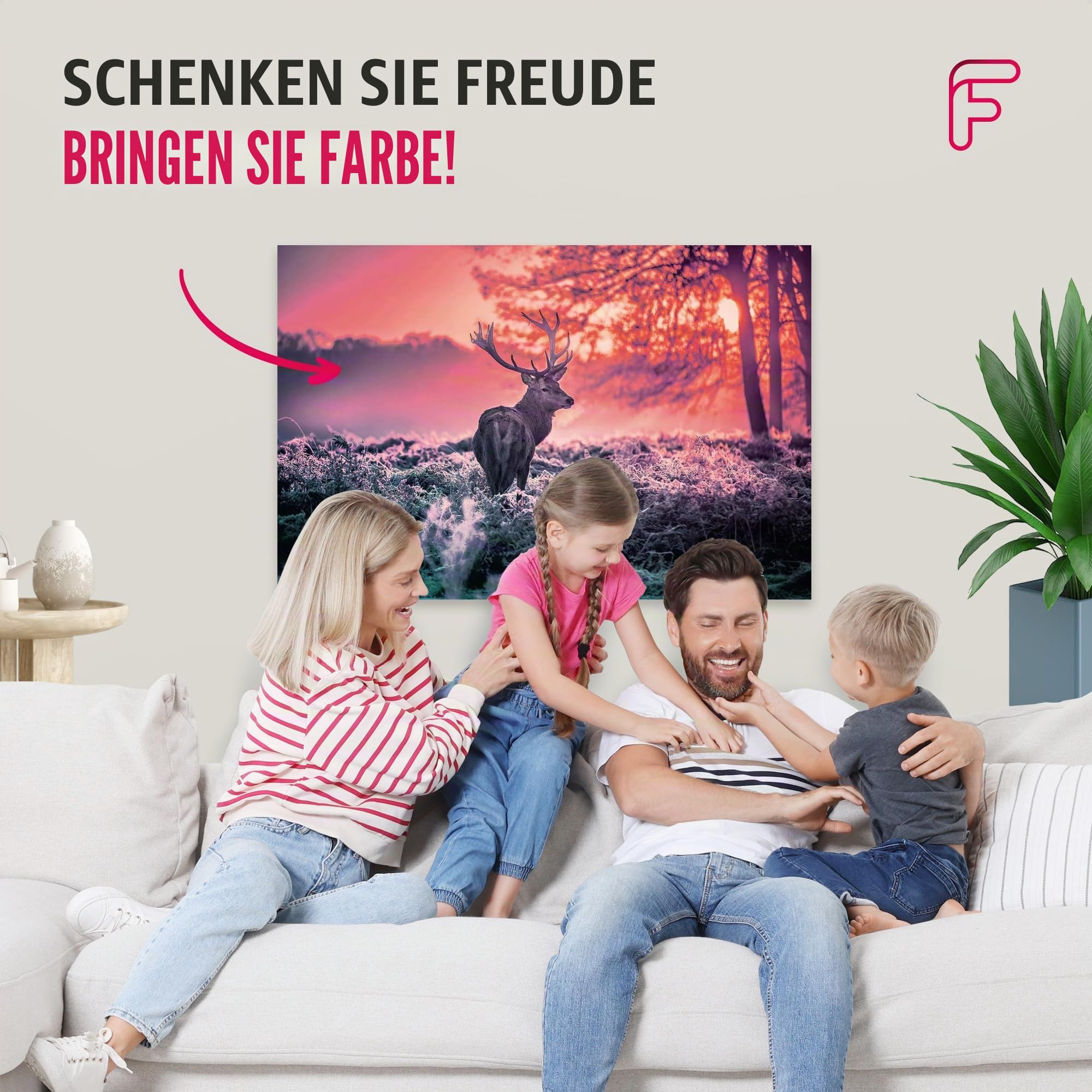 Feeby Bilder Meer Grass Strand Sonnenuntergang XXL 120x80 cm 1Teilig Wohnzimmer Schlafzimmer Wandbilder Leinwandbilder Bild auf Leinwand Kunstdruck Wanddeko Nordsee Landschaft Wasser Orange