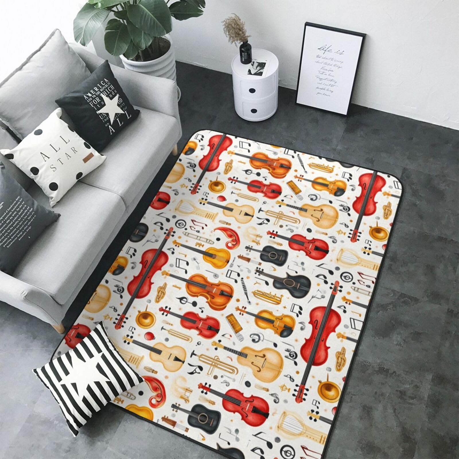 Tapis violoncelle antidérapant doux pour salon et salle à manger