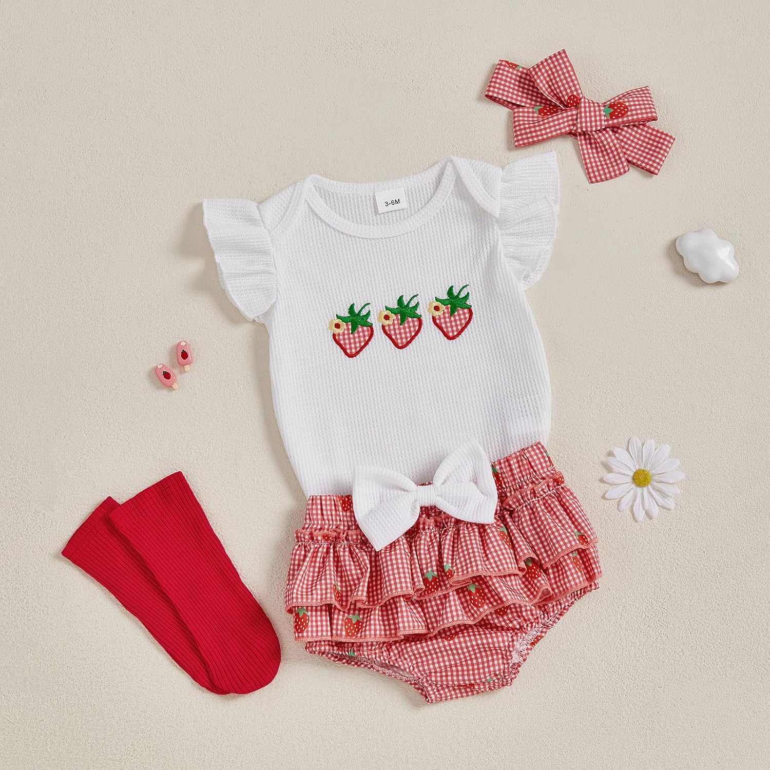 Mubineo Baby Girl Clothes Summer Outfits Cute Flower Romper Ruffle Skirt Shorts Skort Newborn Outfit Bodysuit Sets - Image 8