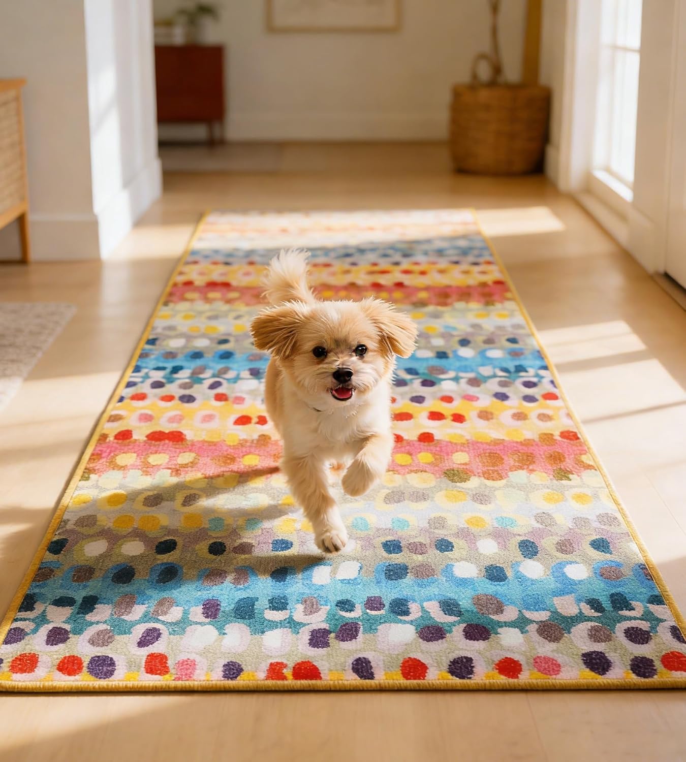 jxgzyy Hallway Runner Rugs, Washable Soft Kitchen Carpet Runners 2'2''*10', Non-Slip Indoor Low Pile Throw Entry Foyer Mat for Bedroom Laundry Room Entrance Living Room Bathroom