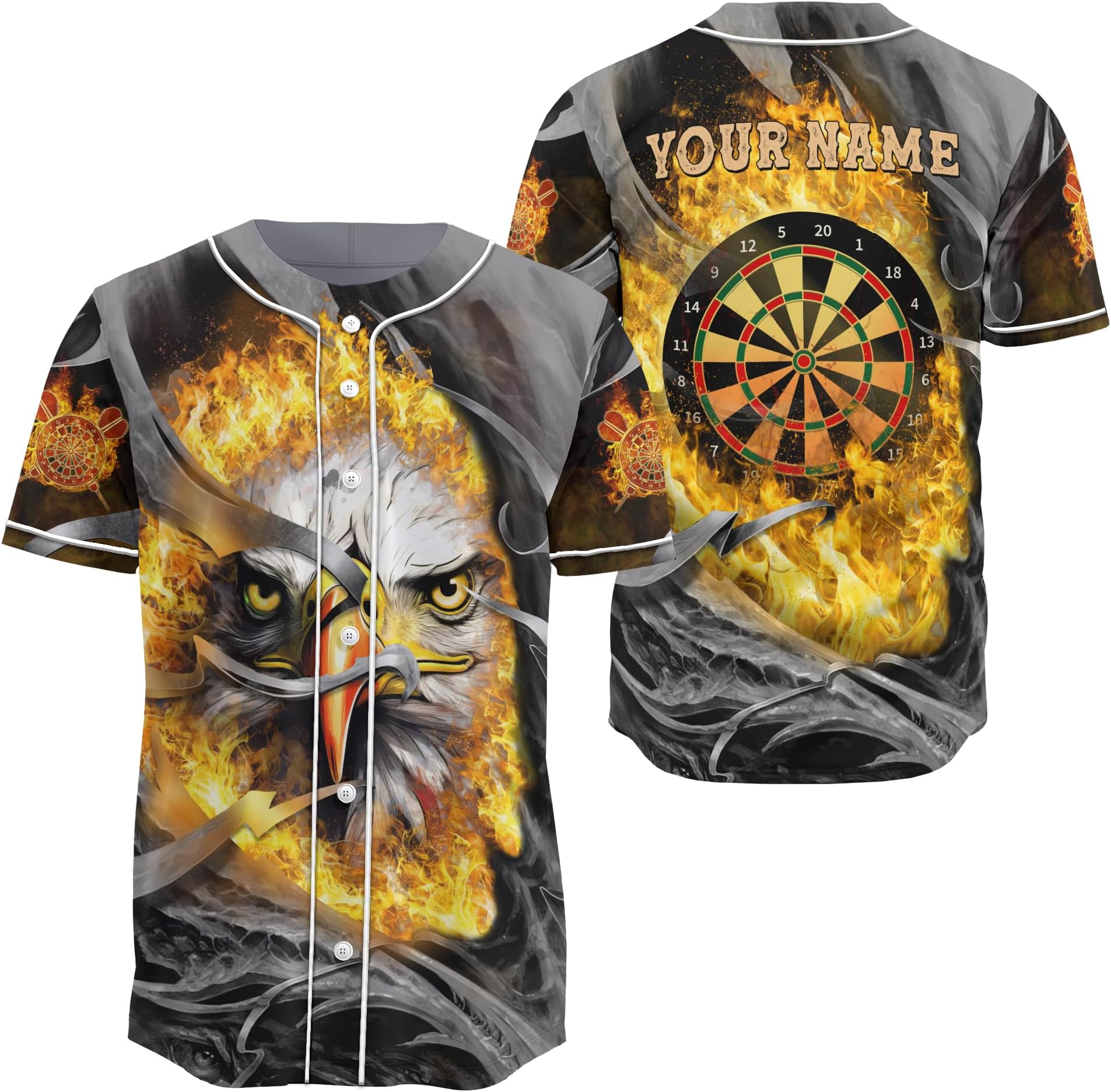 Create Your Own Dart Board Themed Cool Baseball Jerseys with 3D American Flag Graphic Softball T Shirt