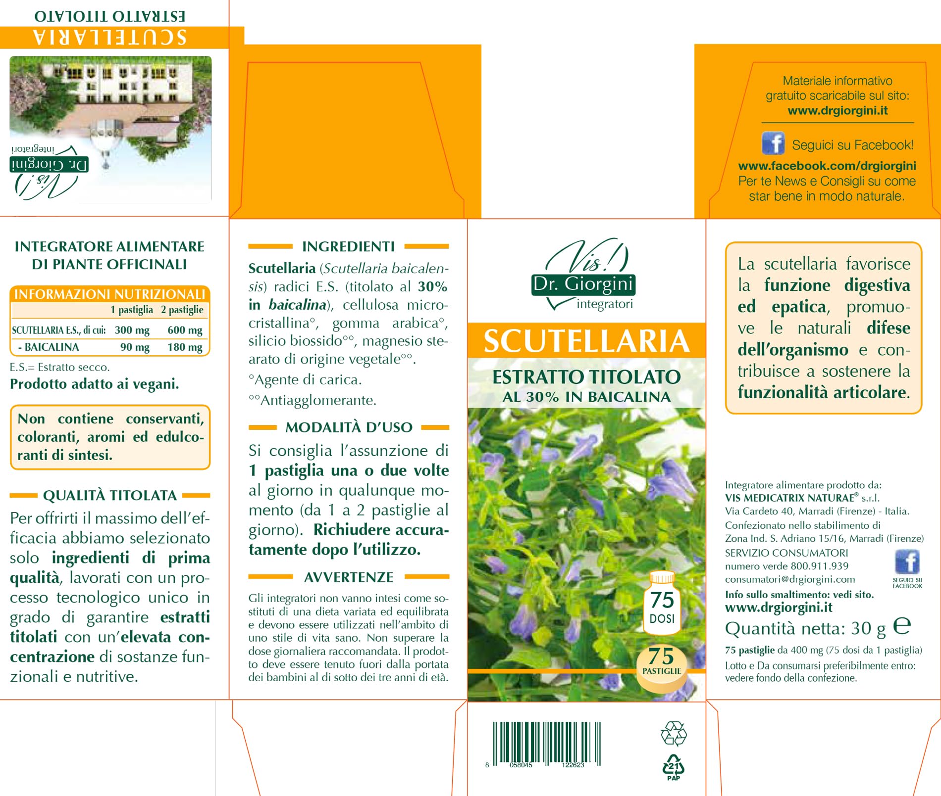 SCUTELLARIA Estratto titolato pastiglie - 30 g