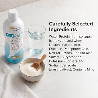 Medtrition Liquid Collagen Peptides Type I & III 10 Grams Protein per 1 oz ProSource Protein Liquid - Neutral - 30 Fl Oz (Pack of 1)