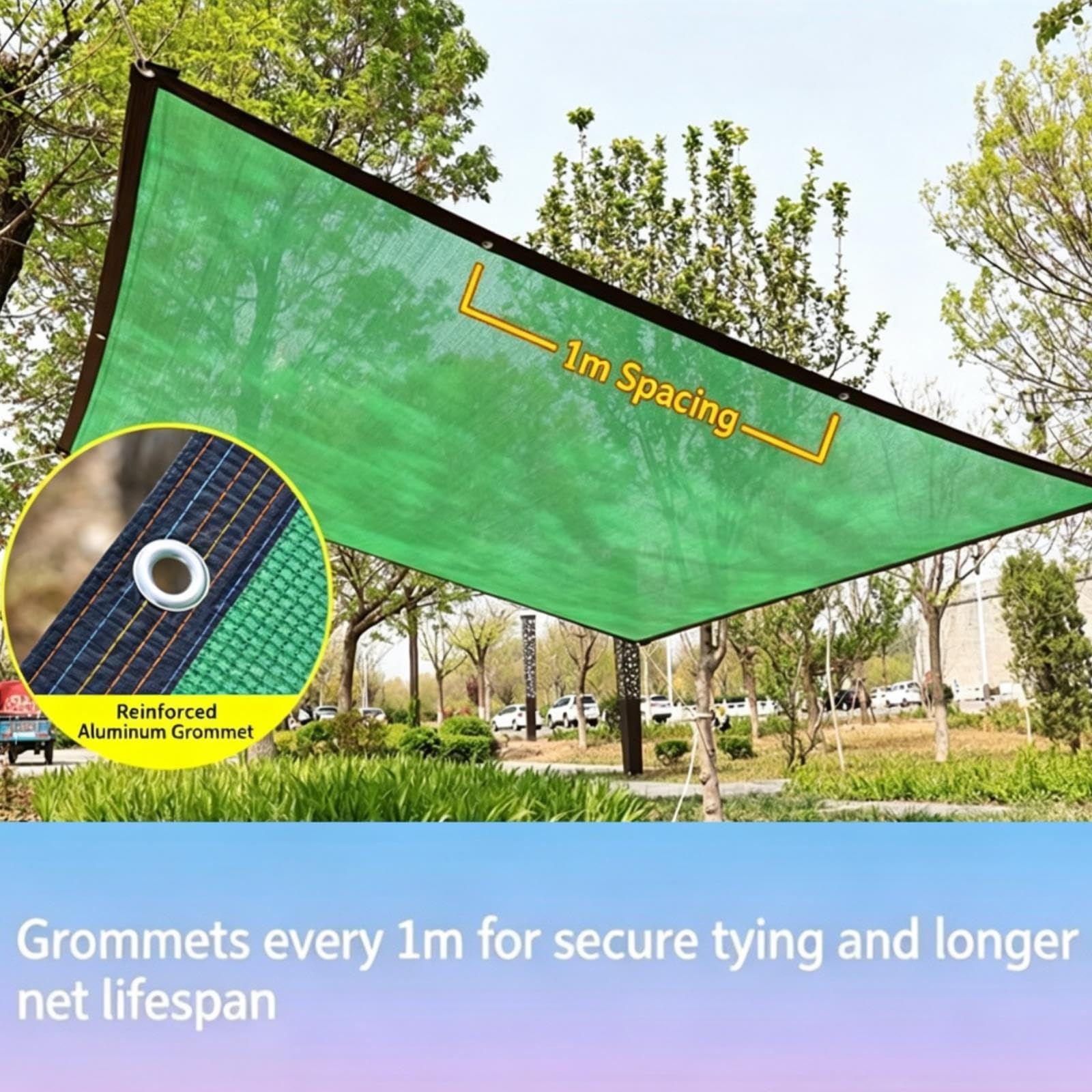 Red sombreadora Verde HDPE 96% estabilizada UV for balcón y Patio Exterior(5mx5m)