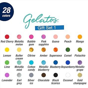 Faber-Castell Gelatos Gift Set: 28 Watercolor Gel Crayons and Art Supplies for Painting, Drawing & Journaling, Versatile Art Pigment Crayons, Gel Sticks for Mixed Media