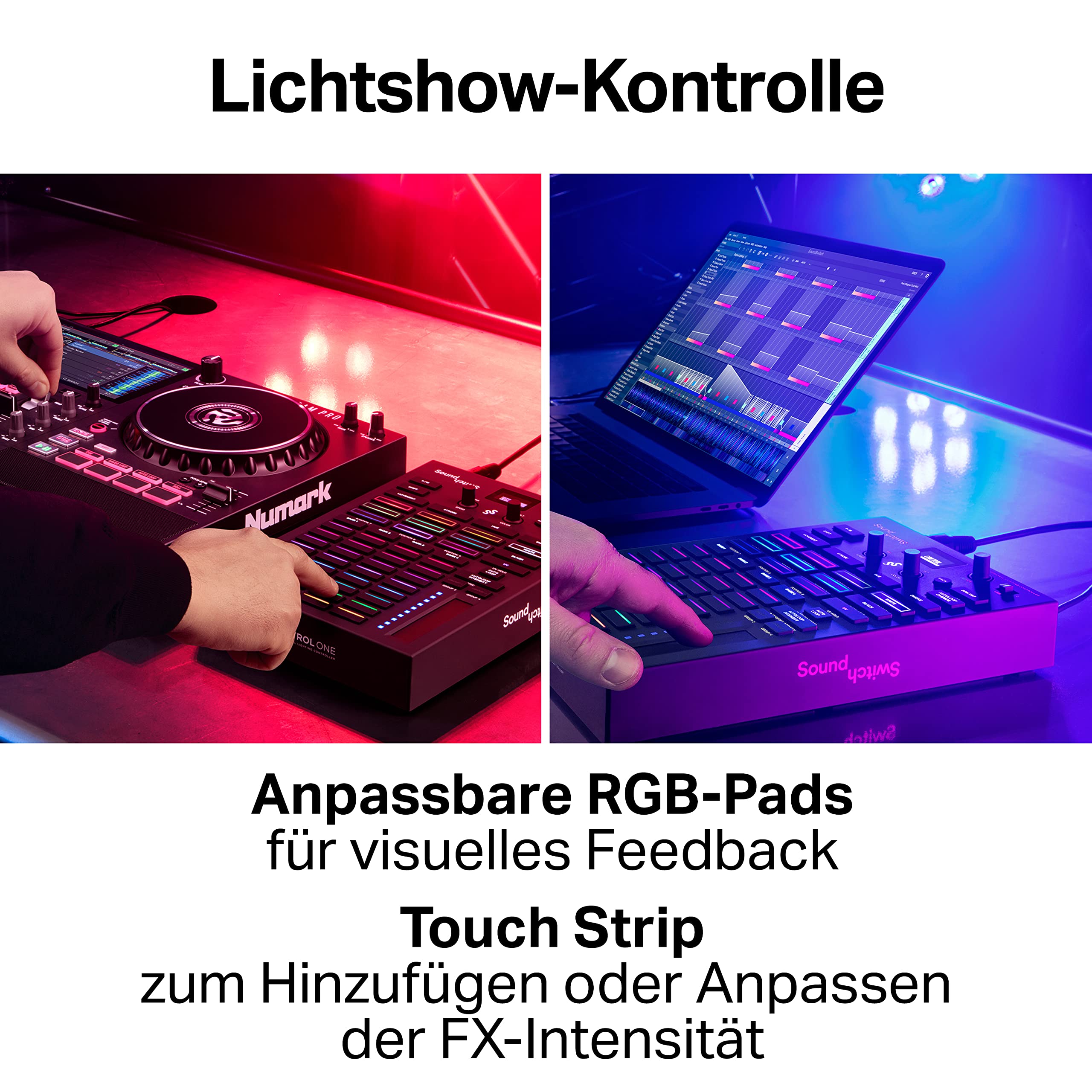 SoundSwitch Control One – Professioneller DMX DJ-Beleuchtungs-Controller mit 3 Monaten SoundSwitch Softwarezugang, DMX und Phillips Hue Support & Adam Hall K3DMXT3 Terminator 3 pol 120 Ohm, 2 Stück