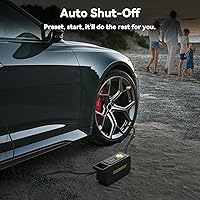 Vista 4 de Compresor de aire portátil, inflador de neumáticos de 150 PSI, bomba de aire de 12 V CC con apagado automático, manómetro digital y luz LED