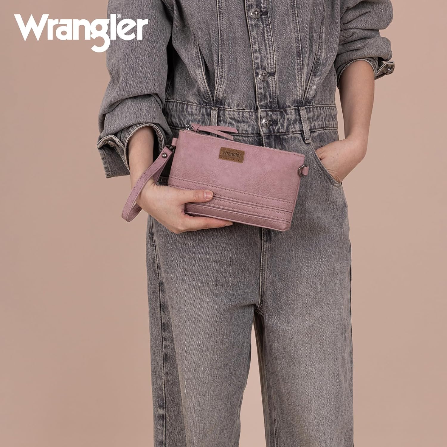 Wrangler Wristlet Wallet for Women, Zipper Wallet with Card Slots, Small Crossbody Wallet with Wrist Strap - Image 2