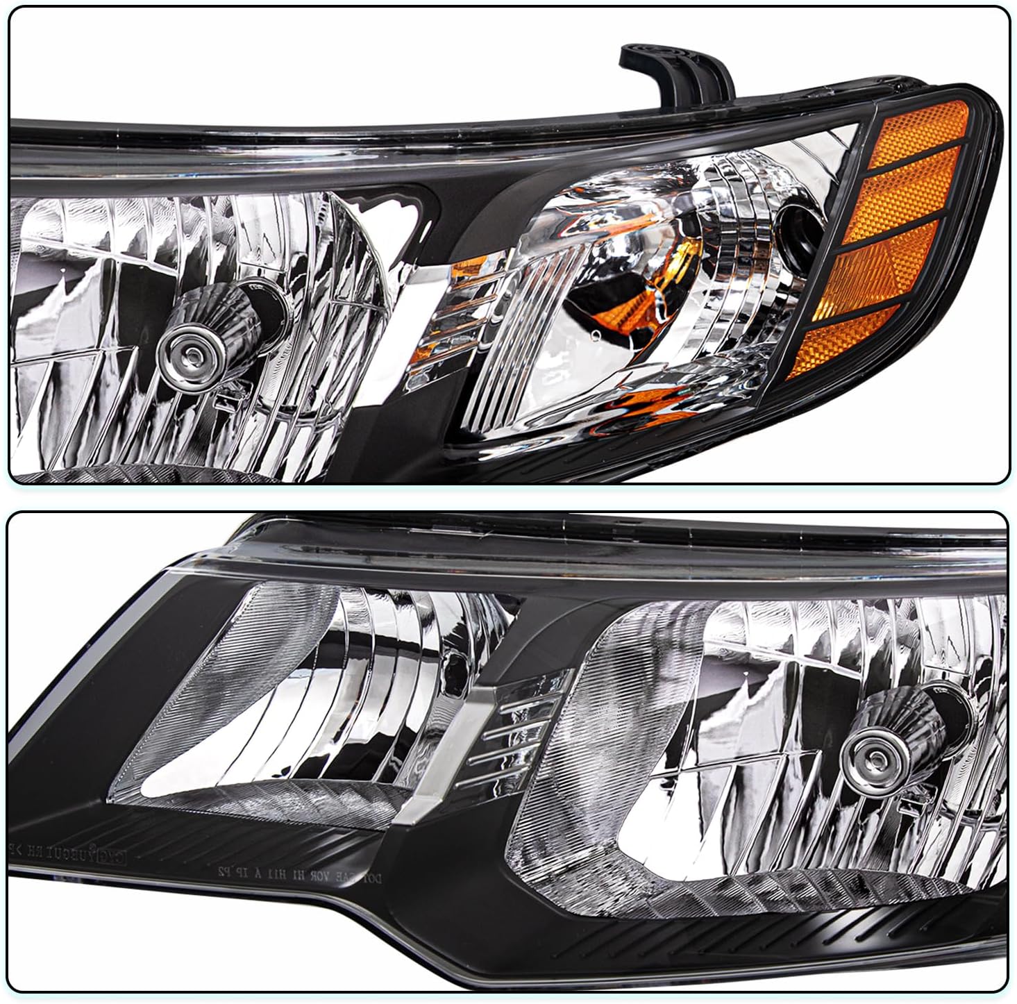 Headlight Assembly Replacement Fit for 2010 2011 2012 2013 Kia Forte Headlamp Passenger and Driver Side Headlamps,w/bulbs