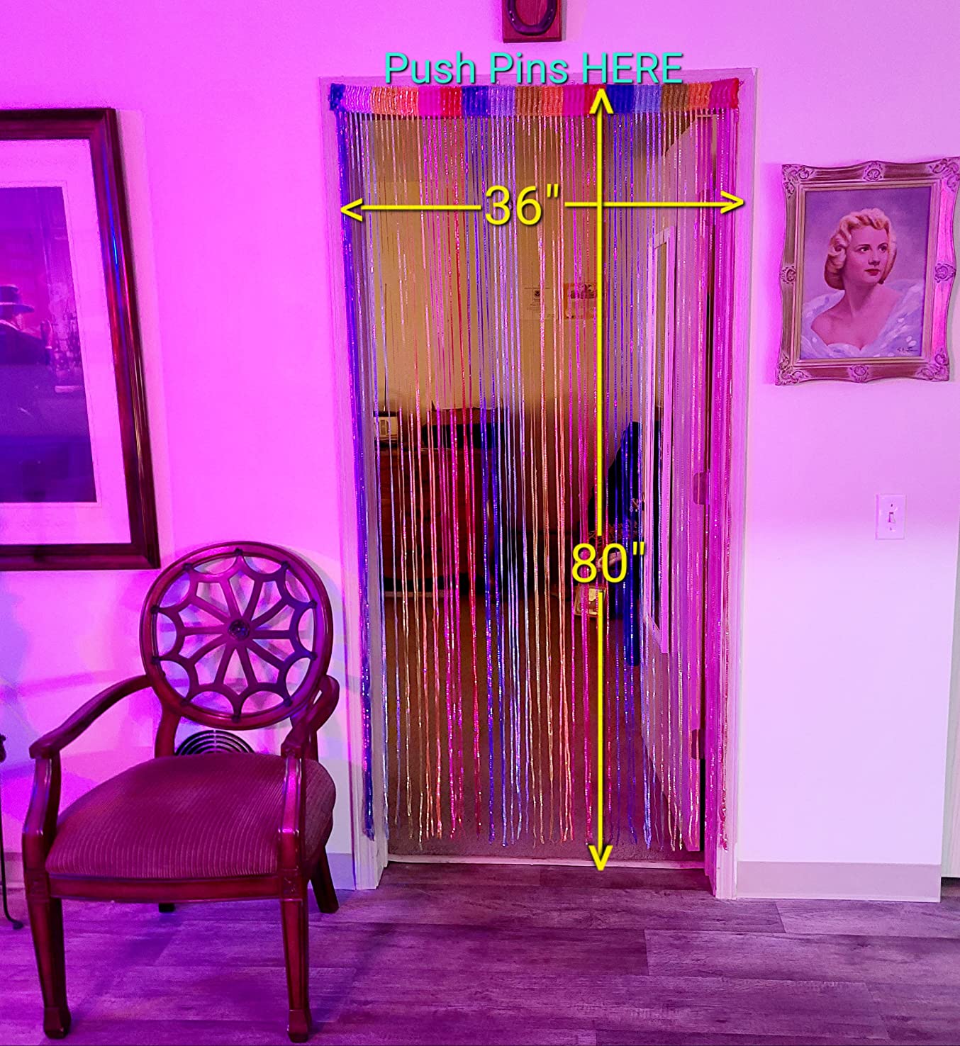 2/mo Finance Door String Curtain, Wall Panel Fringe Window Room