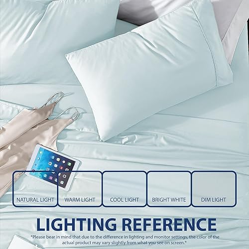 Miniatura 5 de Cathay Home Essentials Juego de sábanas de microfibra ultra suave, hipoalergénicas, resistentes a las arrugas, doble cepillado, color menta, tamaño