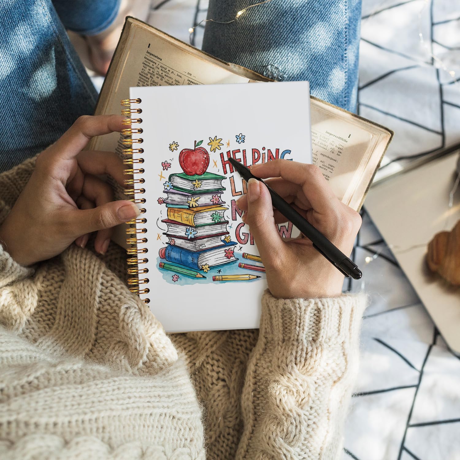 Wheatwin Regali per insegnanti, quaderno per insegnanti, regalo di apprezzamento per insegnanti, quaderni per scrittura forniture per ufficio scolastico, aiutando le piccole menti a crescere