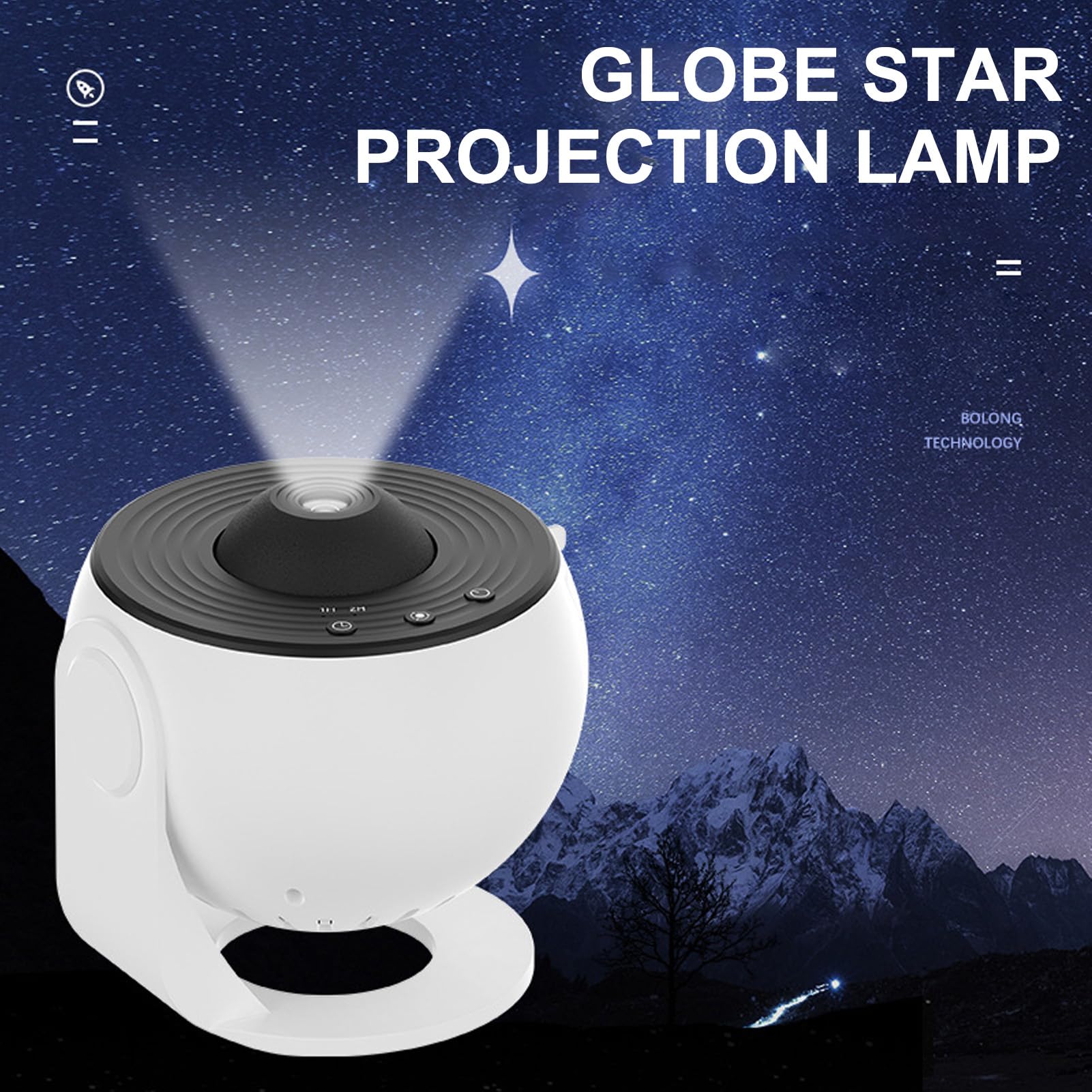 Projektor Gwiazdowy, Projektor LED High Definition Galaxy z Głośnikiem Bluetooth, Oświetlenie Mgławicy LED Focus Galaxy Light Projector, Lampa Projekcyjna w Kształcie Gwiazd