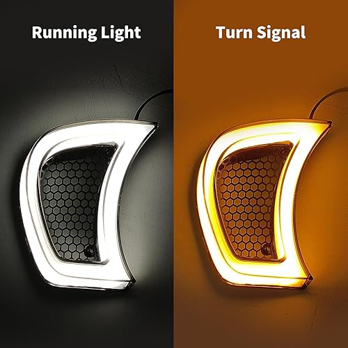 Miniatura 3 de HDBUBALUS Luces laterales indicadoras LED de ventilación para faros delanteros de motocicleta para Harley Road Glide FLTRX 2015-2023 (lente ahumado)