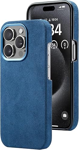 Miniatura 7 de AKANTRA Alcántara - Funda para Apple iPhone 15 Pro, hecha a mano, de gamuza sintética, semienvuelta, compatible con carga inalámbrica Magsafe