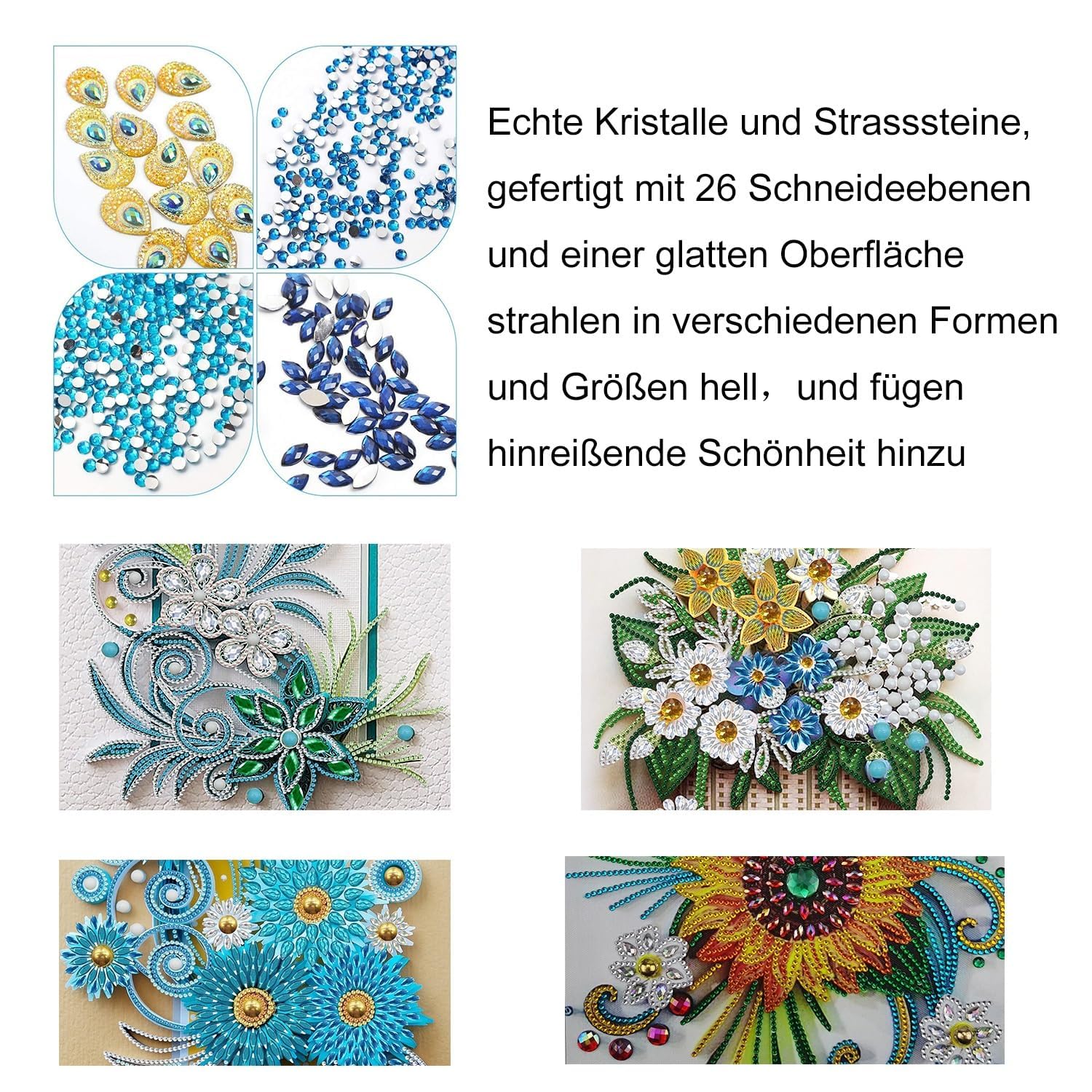 TRRCEPOS Kit Diamond Painting 5D Parziale - Fiori A Diamante 30x40 Cm - Arte Per Adulti E Bambini (6+) - Decorazione Casa Fai Da Te Con Strass