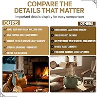 Vista 5 de Clay in Motion - Taza calentadora de manos para diestros, diseño Ocean Tide