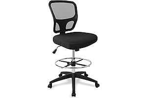 Armless Drafting Chair - Adjustable Height Ergonomic Desk Chair