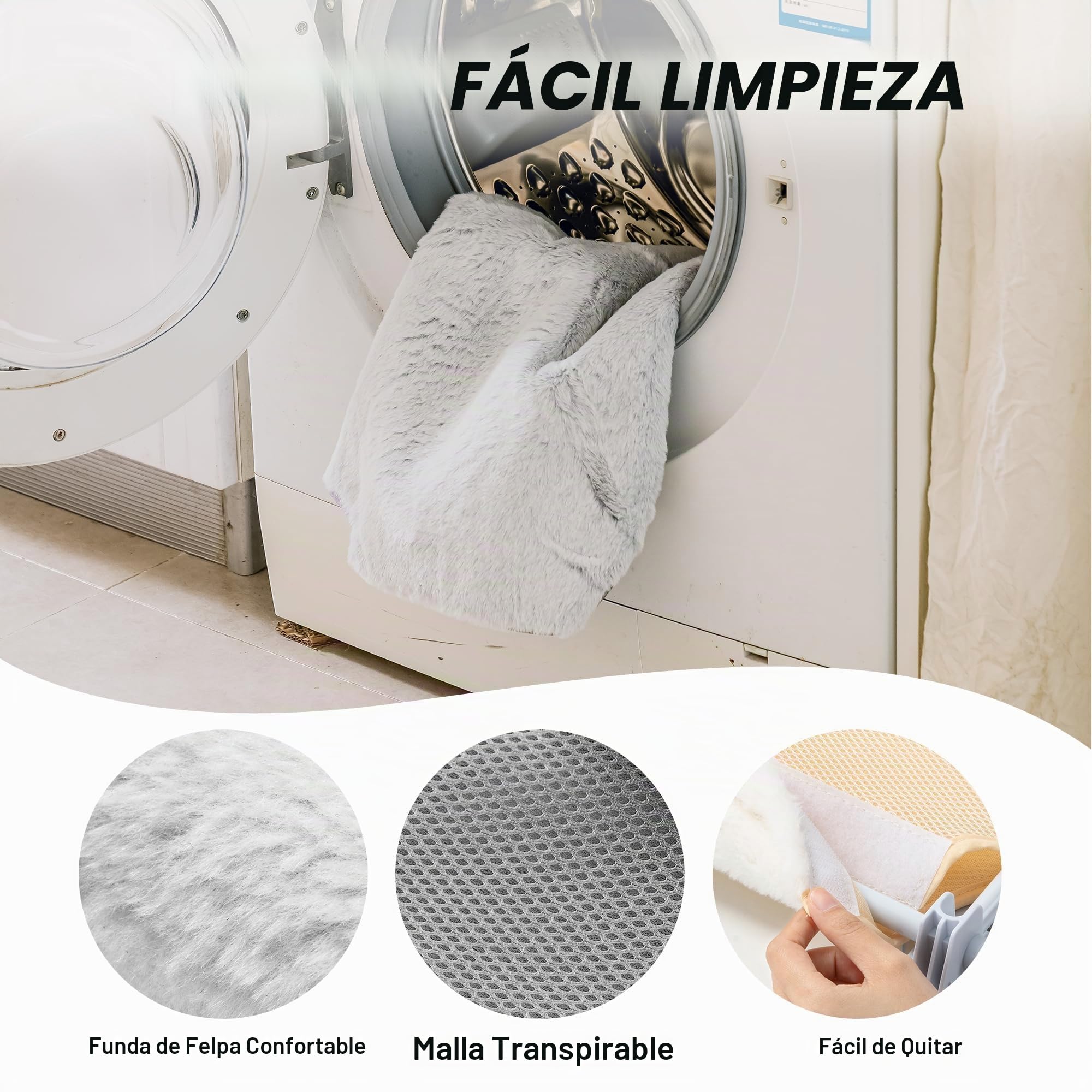EDAGNY Hamaca para Gato Ventana Confort con Alfombra Reversible y Lavable - 54x30cm Hamaca para Gato Cama Ventana Estructura Metálica Resistente Soporta 18kg, Gris M