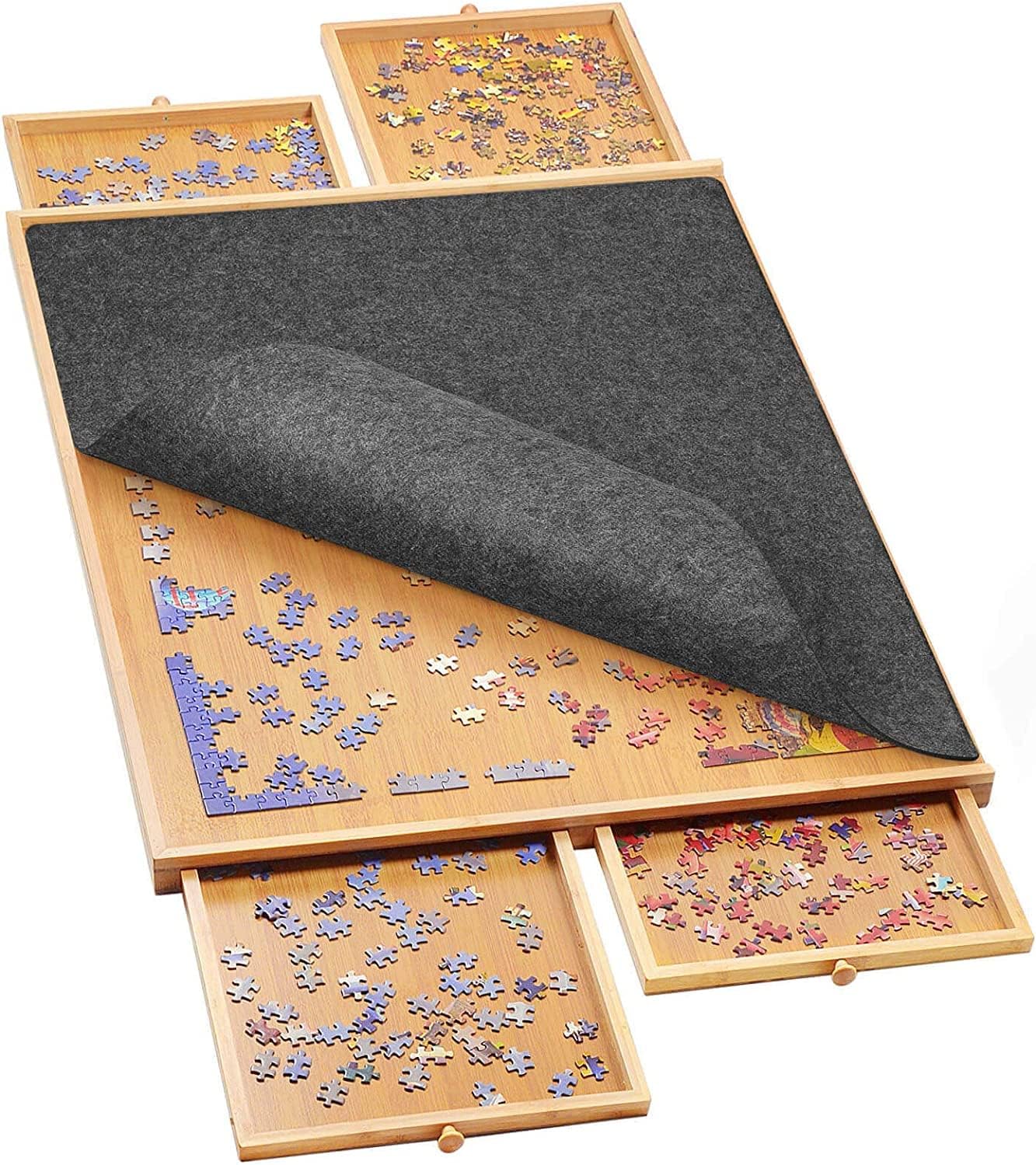 1500 Pieces Jigsaw Puzzle Board with Drawers and Cover, 26