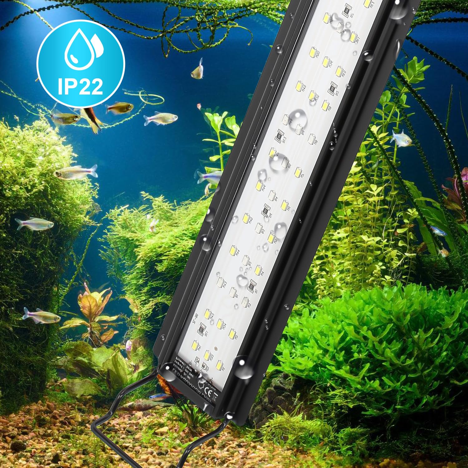 Iluminación LED para acuario, iluminación de 36 W, barra de luz para acuarios con temporizador automático, lámpara RGB Spectrum para acuarios de agua de 87 – 110 cm