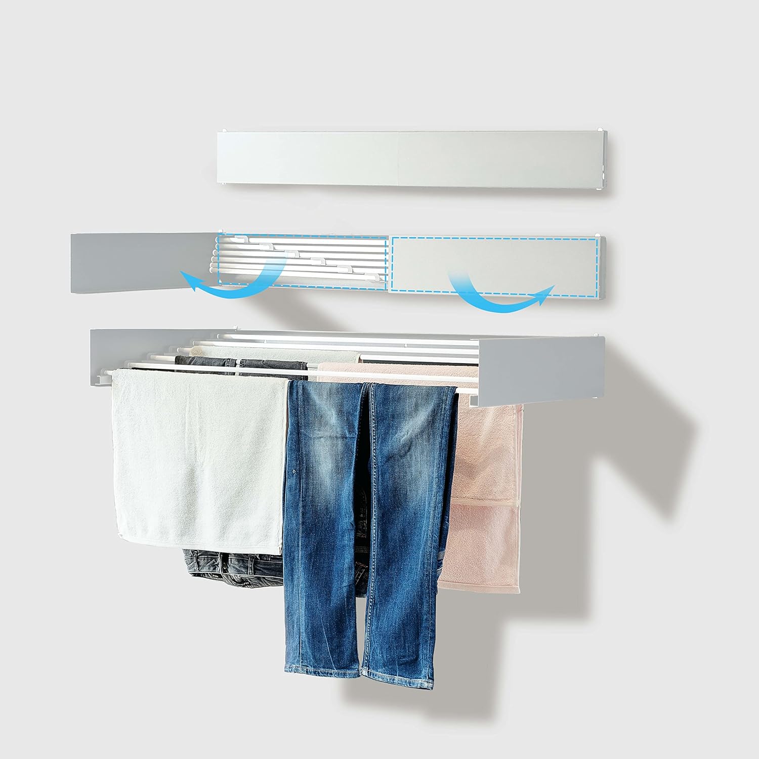 Buy Laundry Drying Rack, Wall Mounted, Retractable Clothes Drying Rack