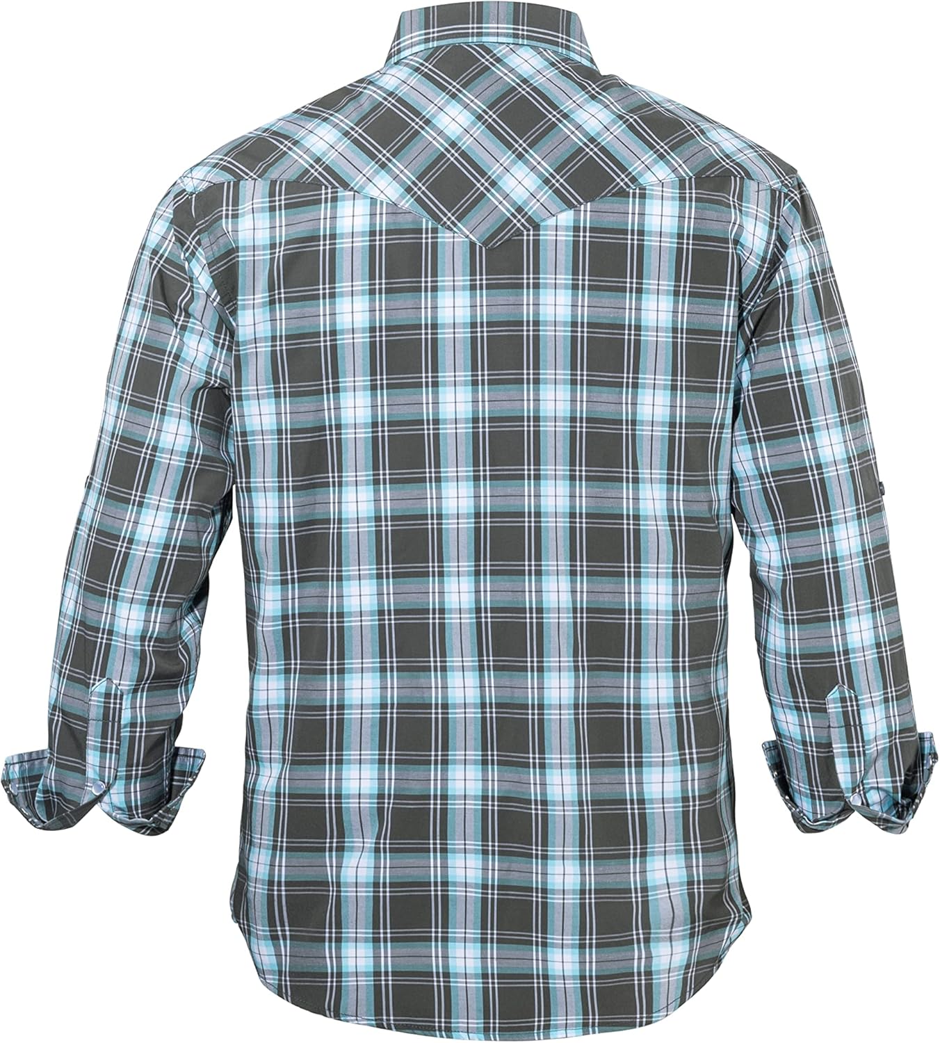 COEVALS CLUB Men's Western Cowboy Long Sleeve Pearl Snap Casual Work Shirts - Image 3