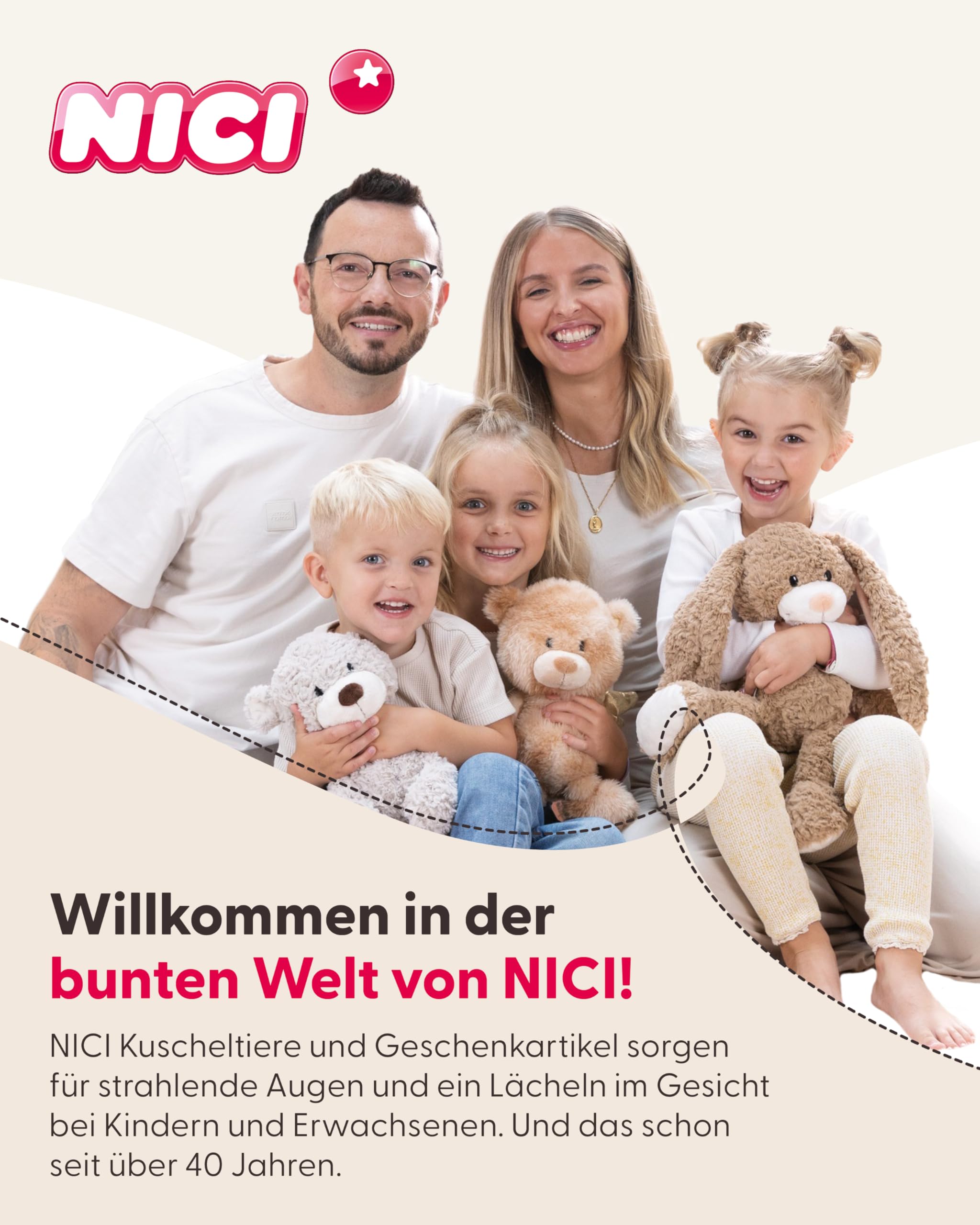 NICI Kuscheltier Bär Finni 70cm - karamell - 62966 | Stofftier aus weichem Plüsch, niedliches Plüschtier zum Kuscheln und Spielen, für Kinder & Erwachsene, tolle Geschenkidee