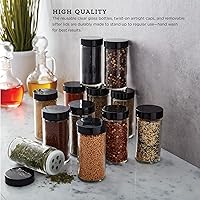 Vista 7 de Kamenstein 5244227 Tarros vacíos con tapa negra, juego de 12, 3 onzas