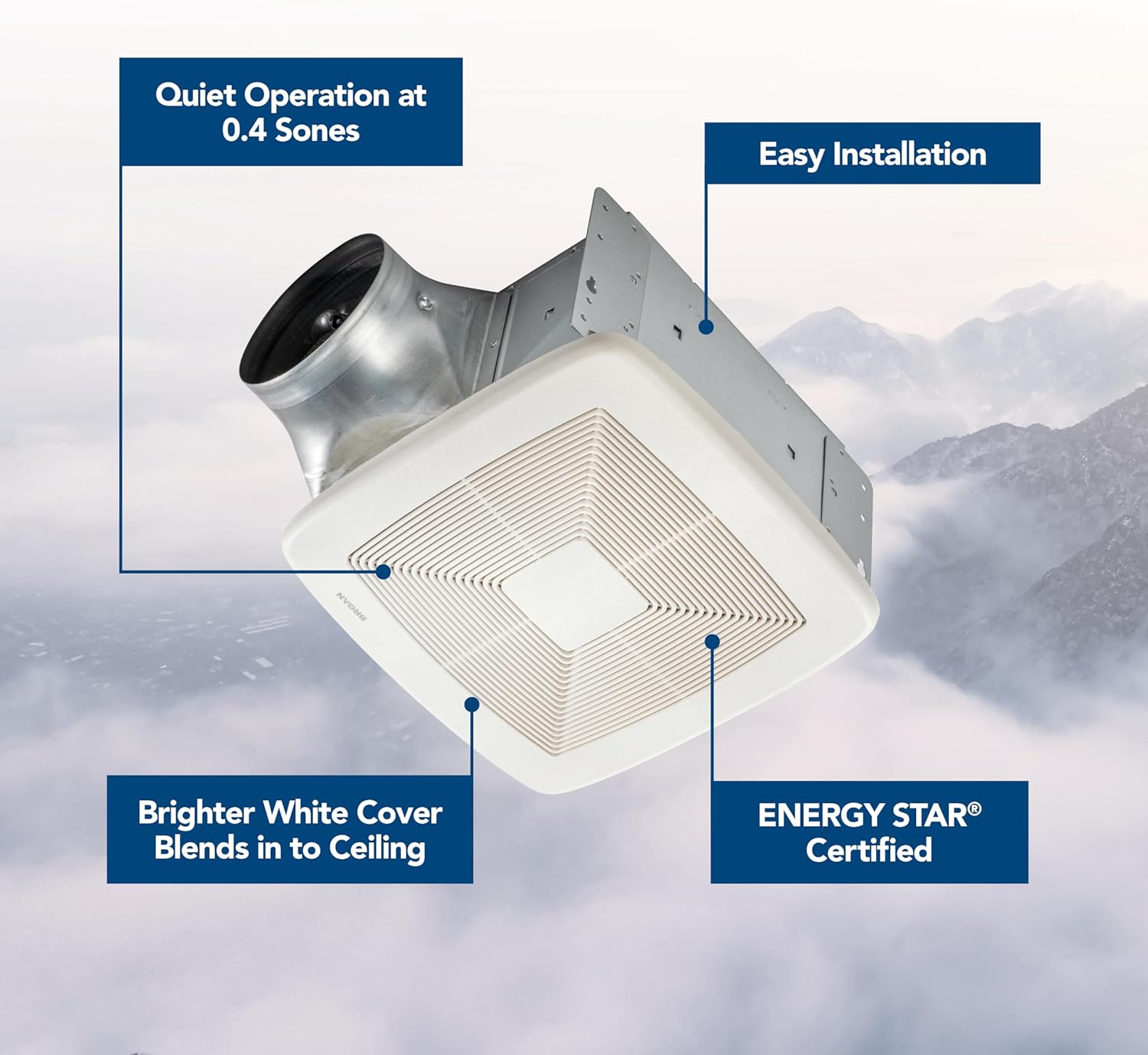 Broan® Very Quiet Ceiling Bathroom Exhaust Fan, ENERGY STAR, 80 CFM