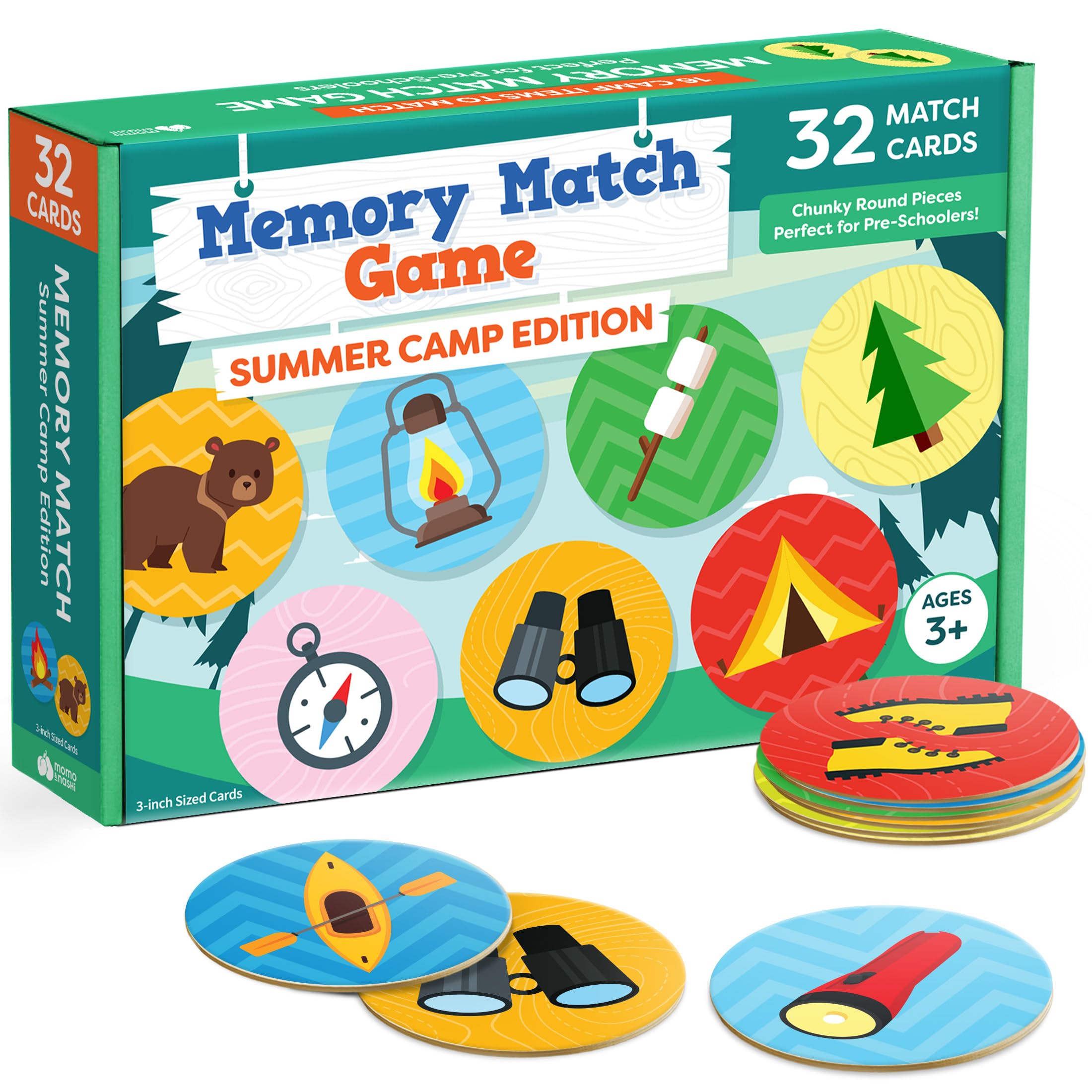Matching Memory Game - Memory Games For Kids Ages 4-8 - Memory Matching Games For Toddlers 3-5 - Kids Camping Toys Gifts - Preschool Board Game - Preschool Learning Activities Educational Toys
