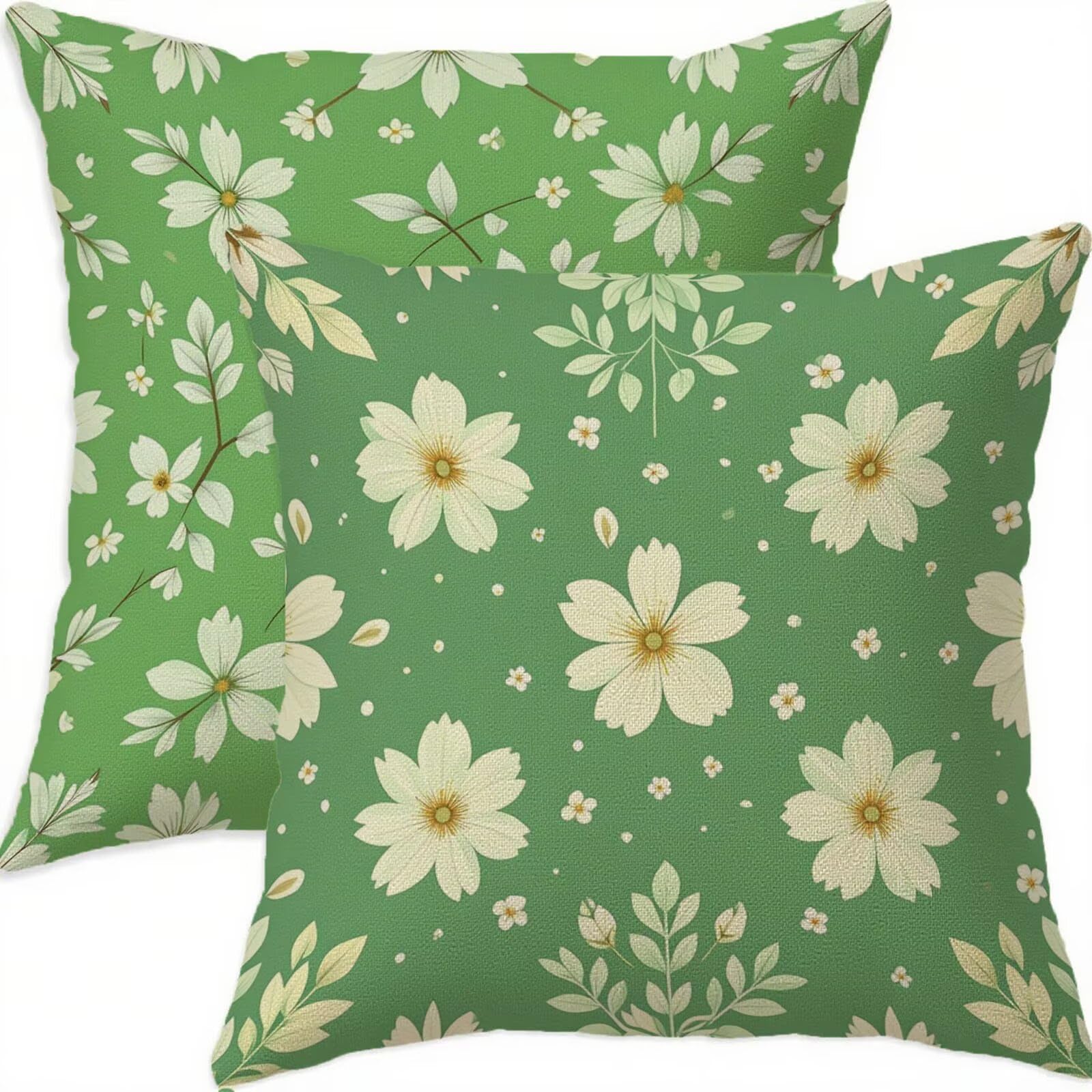 Lot de coussins décoratifs 55x55 vert avec zip invisible