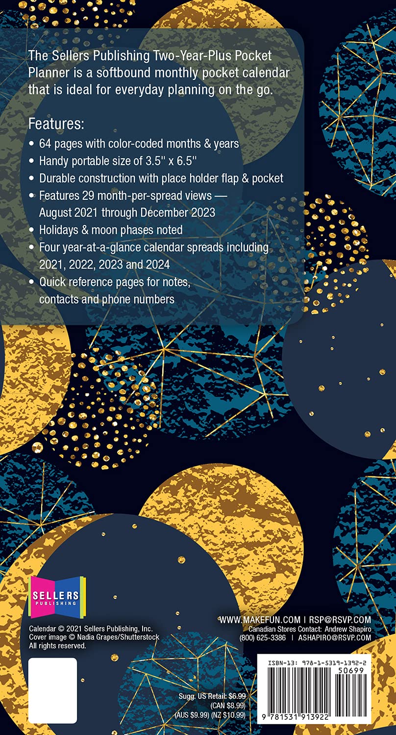 Ku Spring 2023 Calendar Midnight Sky - 2 Year Pocket Planner 2022 : Sellers Publishing:  Amazon.com.au
