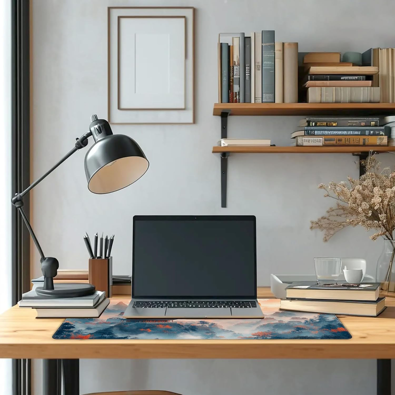Long Gaming Mouse Pad Extended Anime Large Desk Pad with Non-Slip Base Full Keyboard Mat with Stitched Edges for Gaming and Office 31.5 x 11.8 inches (Mountain View) 6 81KuVnaQjmL. AC SL1500