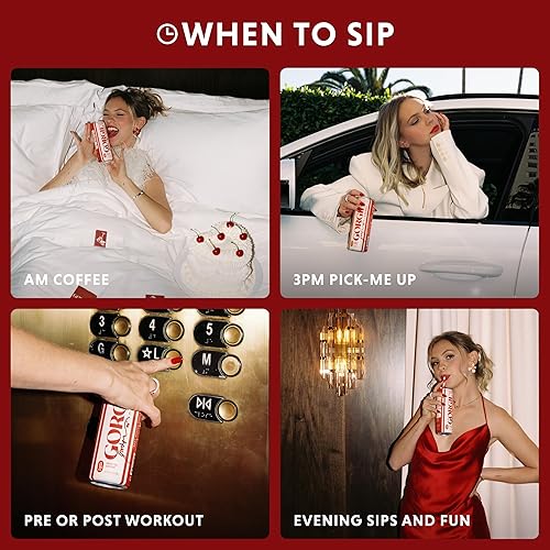 Miniatura 7 de GORGIE - Jordyn Jones Cherry Lime - Bebida energética natural, sin azúcar, saludable, con gas, con té verde, biotina y vitamina B, 150 mg de