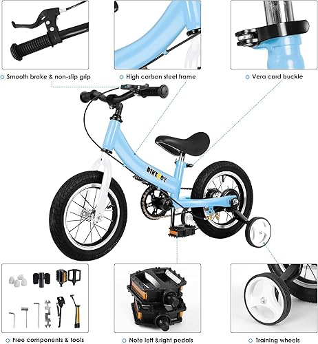 Miniatura 10 de bikeboy Bicicleta de equilibrio 2 en 1, el doble uso de una bicicleta de equilibrio para niños y bicicleta para niños pequeños, para 2 3 4 5 6 7