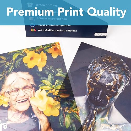 Miniatura 7 de Papel de transparencia de inyección de tinta (100% transparente) para impresoras, película de transparencia de inyección de tinta de color, hojas de