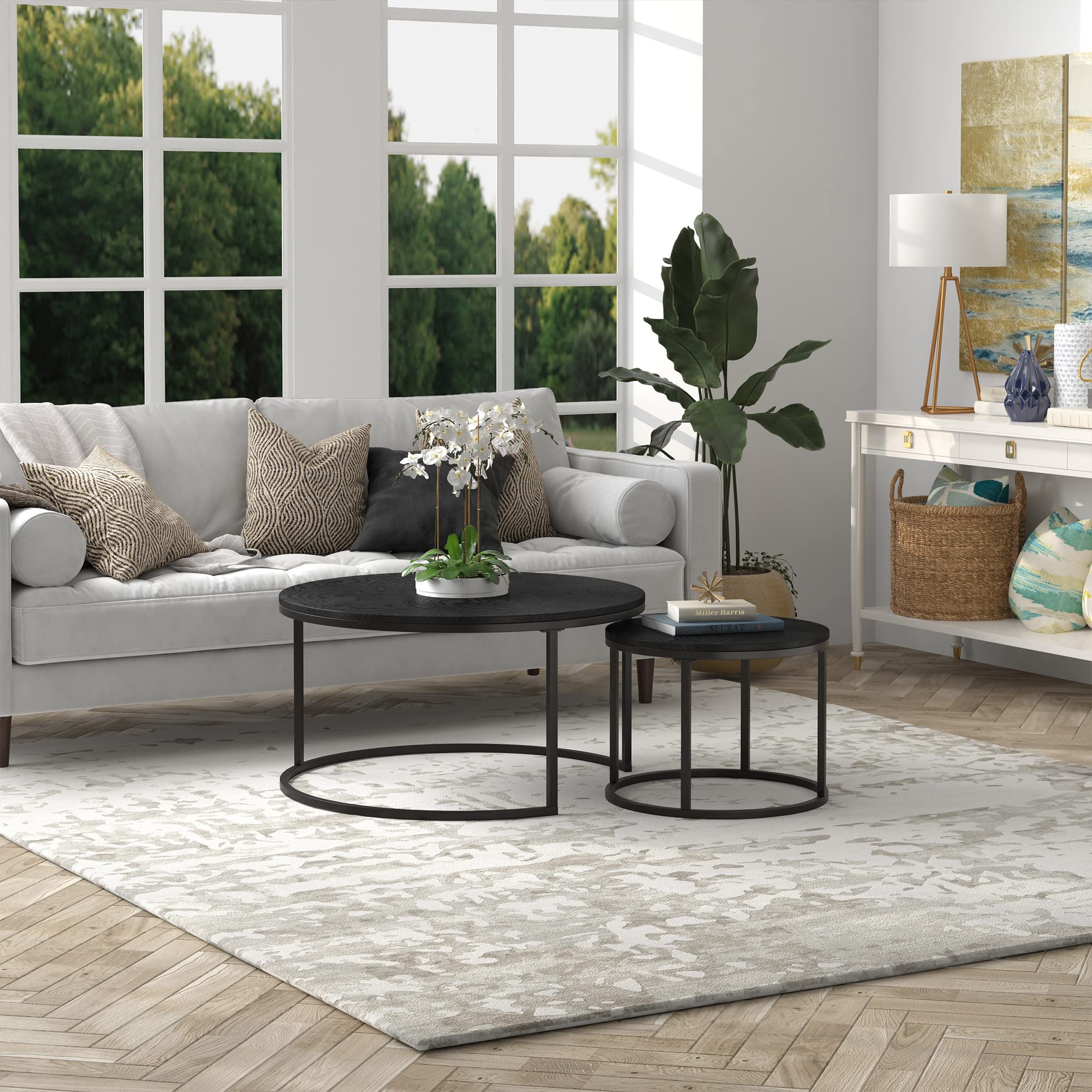 Amazon.co.jp: Watson ラウンドネストコーヒーテーブル MDFトップ