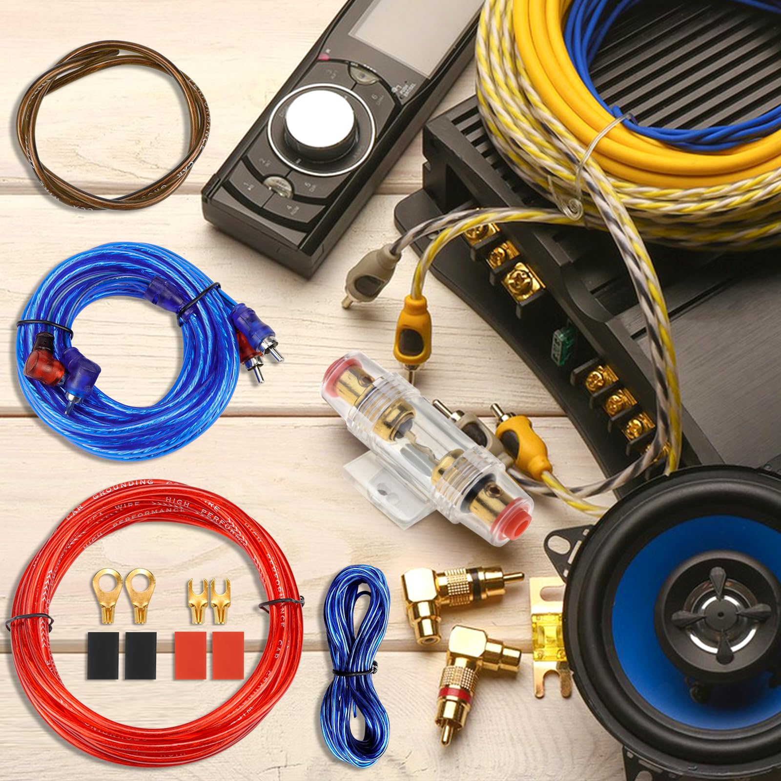 Kit De Câblage Amplificateur De Voiture, Xpsirny 10GA Kit De Câblage