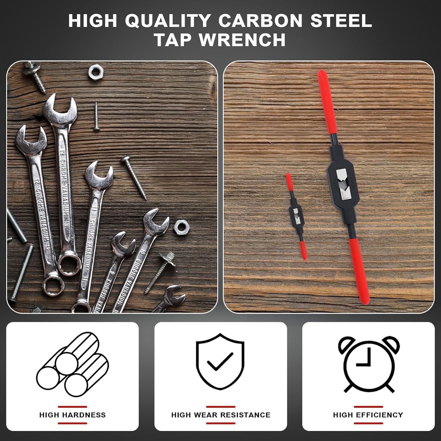 WILLBOND 2 Pcs Adjustable Tap Wrench Handle Tool Ratcheting for Tap Reamer, Pre-Oiled for Protection (1/4"-3/4",1/16"-1/4")