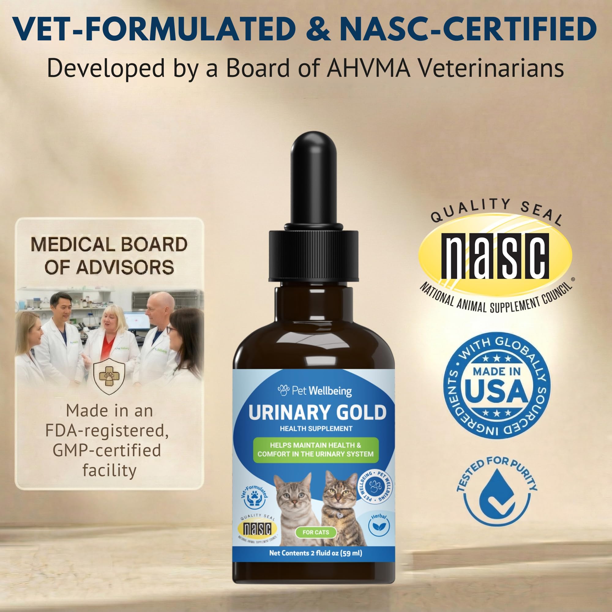 Pet Wellbeing Urinary Gold for Cats - Urinary Tract & Bladder, 2 oz — Amazon image 3