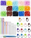 FIVEIZERO 220/900 Pieces Stitch Markers,with 15 Pcs Large Eye Blunt Sewing Needles,Colorful Crochet Stitchs Markers for Knitting Stitch Locking Clips Crochet Pins with Storage Box
