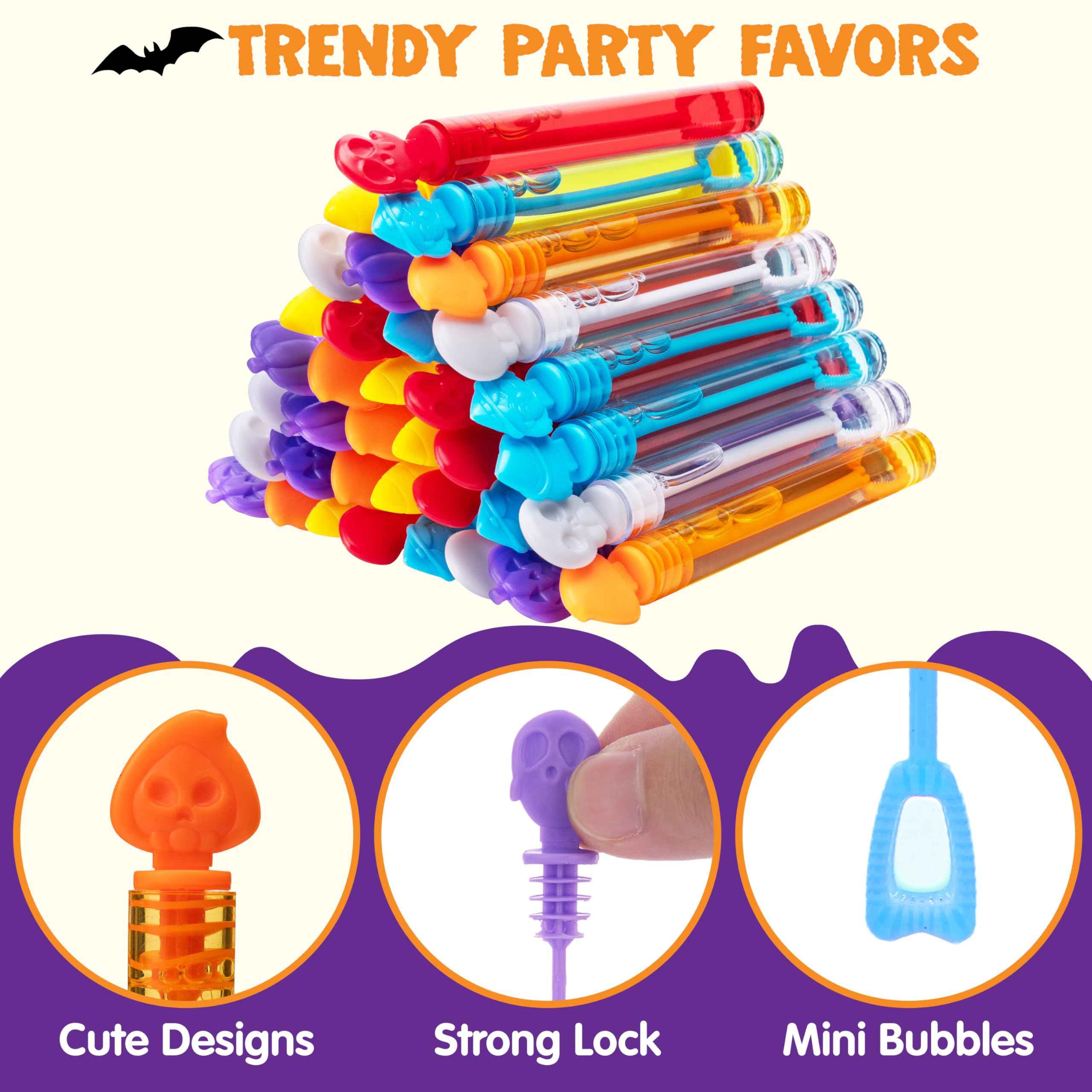 JOYIN 36 varitas de burbujas de Halloween, mini burbujas para niños, juguetes de burbujas a granel, regalos de fiesta de Halloween, bolsas de regalo, uso de actividades al aire libre en interiores,